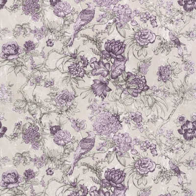 Обои виниловые Азулежу мотив, бежево-фиолетовый