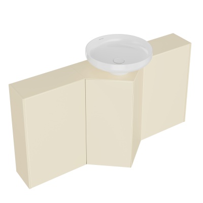 Тумба-модуль CARAVAN хранение без боковин, подвесная 45, push, сливочная матовая Тумба-модуль CARAVAN хранение без боковин, подвесная 45, push, сливочная матовая