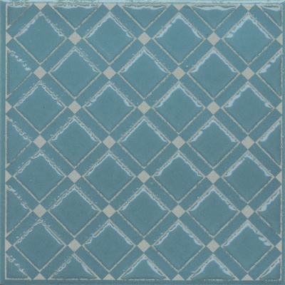 Декор Бахия 1 бирюзовый глянцевый 9,8x9,8x0,7