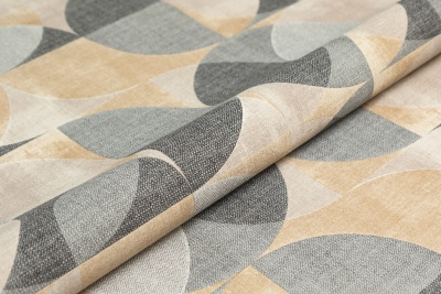 Обои виниловые на флизелиновой основе Шафран мотив, черный, круги Обои виниловые на флизелиновой основе Шафран мотив, черный, круги