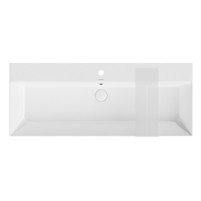 Раковина GRANDE мебельная\подвесная 120, белая глянцевая, одно отверстие под смеситель