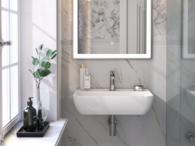 Раковина PLAZA подвесная 55, белая глянцевая Раковина PLAZA подвесная 55, белая глянцевая