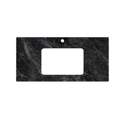 Столешница из керамогранита для раковин, встраиваемых снизу, Риальто 100 см, серый темный лаппатированный Столешница из керамогранита для раковин, встраиваемых снизу, Риальто 100 см, серый темный лаппатированный