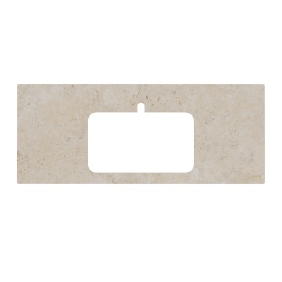 Столешница из керамогранита для раковин, встраиваемых сверху, Про Лаймстоун 120 см, бежевый темный натуральный