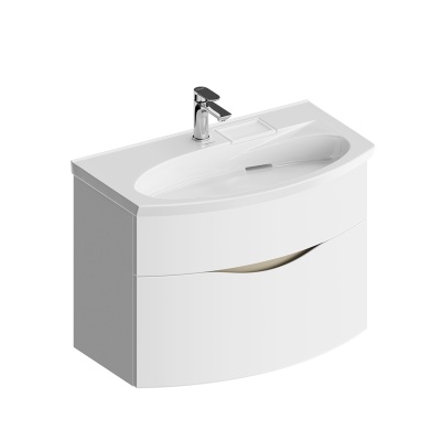 Тумба RIVA подвесная 80, белая матовая