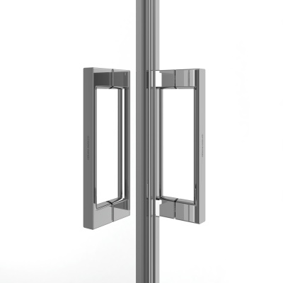 Душевой уголок LINDO раздвижной с функцией soft close, квадратный , 100х100х195, матовый черный