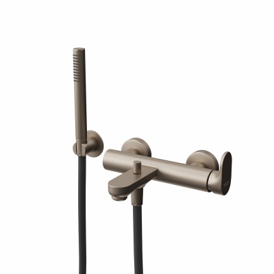 Ручной душ OLE с держателем для лейки и шлангом, без вывода для подачи воды, золотой атласный Ручной душ OLE с держателем для лейки и шлангом, без вывода для подачи воды, золотой атласный