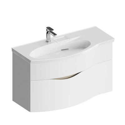 Тумба RIVA подвесная левая 100, белая матовая