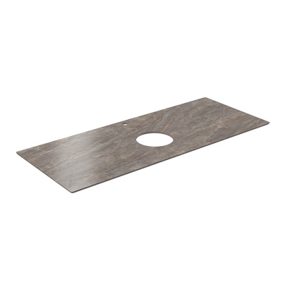 Столешница из керамогранита для накладных раковин, Парнас 120 см, пепельный лаппатированный Столешница из керамогранита для накладных раковин, Парнас 120 см, пепельный лаппатированный