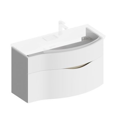 Тумба RIVA подвесная правая 100, белая матовая