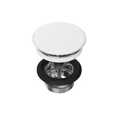 Донный клапан «клик-клак» с керамической крышкой, белый глянцевый