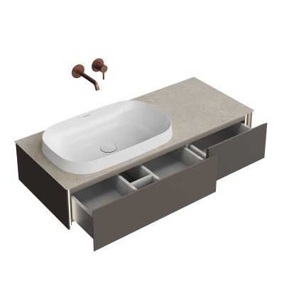 Тумба MAGICA подвесная 120, 2 ящика, вечерний серый матовый                        