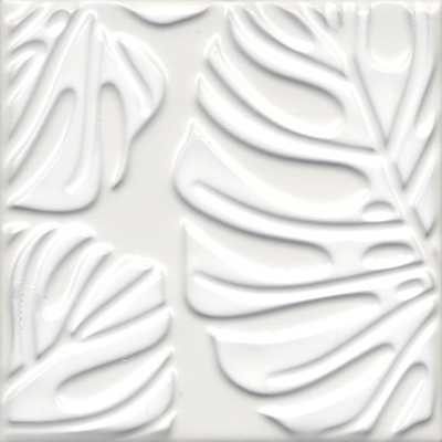 Декор Агдаль 2 белый матовый структура 15x15x0,9