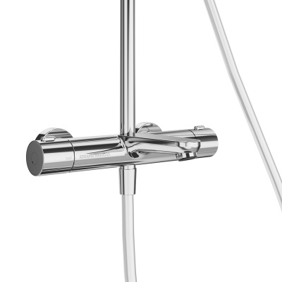 Душевая колонна FONTE на 3 потока с фиксированным изливом и термостатическим смесителем, хром Душевая колонна FONTE на 3 потока с фиксированным изливом и термостатическим смесителем, хром