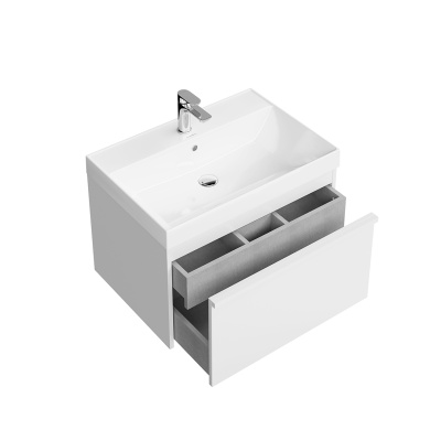 Тумба MODULA подвесная 70 с ящиком 1+1, белая глянцевая Тумба MODULA подвесная 70 с ящиком 1+1, белая глянцевая