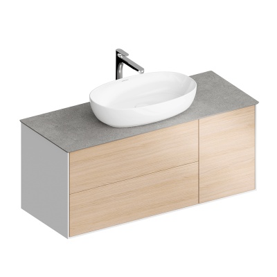 Тумба PLAZA Modern подвесная с ящиками 120, дуб Виченца