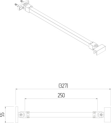 Фиксатор для стеклянной шторки VETRO, 25 см, матовый черный