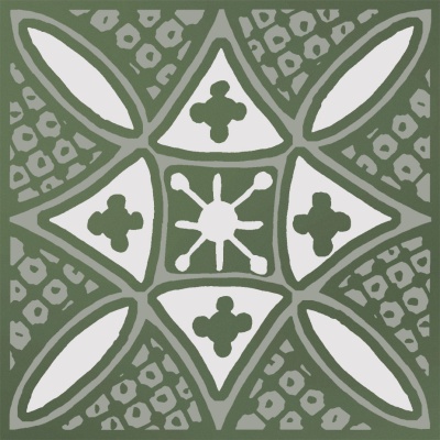 Декор Бахия 2 зелёный глянцевый 9,8x9,8x0,7