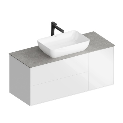 Тумба PLAZA Modern подвесная с ящиками 120, белая