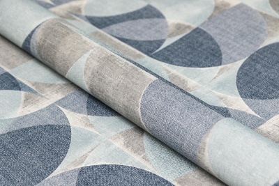 Обои виниловые на флизелиновой основе Шафран мотив, синий, круги Обои виниловые на флизелиновой основе Шафран мотив, синий, круги