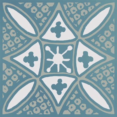 Декор Бахия 2 бирюзовый глянцевый 9,8x9,8x0,7