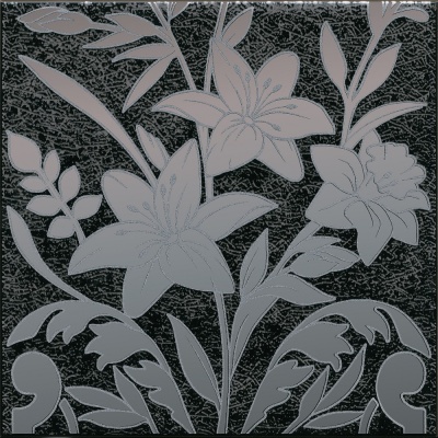 Декор Барберино 3 чёрный глянцевый 20x20x0,69 Декор Барберино 3 чёрный глянцевый 20x20x0,69