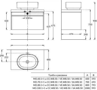 Тумба MODULA подвесная 80 с ящиком 1+1, белая глянцевая Тумба MODULA подвесная 80 с ящиком 1+1, белая глянцевая