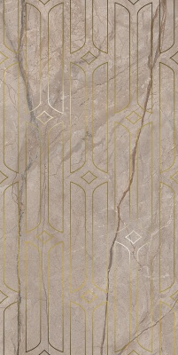 Декор Ифран бежевый светлый глянцевый обрезной 60x119,5x0,9