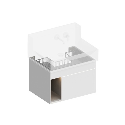 Тумба LOGICA M подвесная 2 выдвижных ящика 65, белоснежный Тумба LOGICA M подвесная 2 выдвижных ящика 65, белоснежный