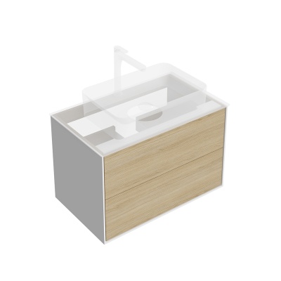 Тумба PLAZA Modern подвесная 80, push, 2 ящика, дуб виченца