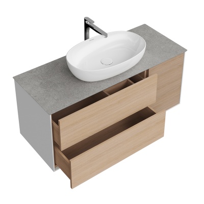 Тумба PLAZA Modern подвесная с ящиками 120, дуб Виченца