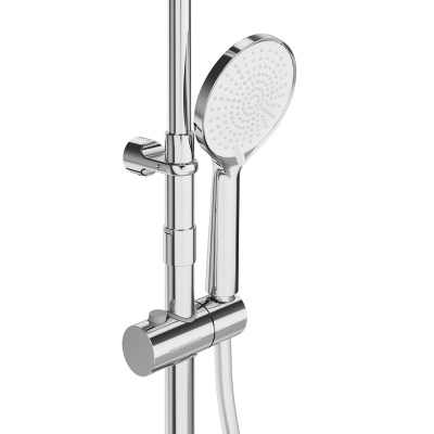 Душевая колонна круглая FONTE на 2 потока без смесителя, хром Душевая колонна круглая FONTE на 2 потока без смесителя, хром