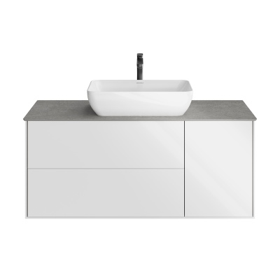 Тумба PLAZA Modern подвесная с ящиками 120, белая