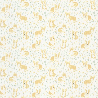 Обои виниловые на флизелиновой основе Уик-энд мотив, жёлто-зелёный корги