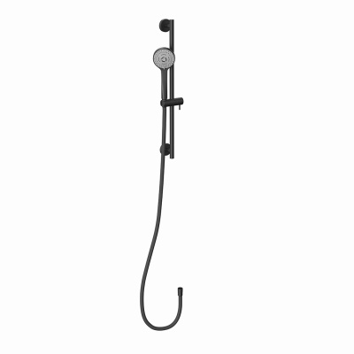 Душевая стойка OLE c ручной круглой лейкой и шлангом, без выхода для подачи воды, матовый черный