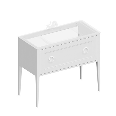 Тумба PLAZA Classic Neo напольная с ящиком 100, белая матовая Тумба PLAZA Classic Neo напольная с ящиком 100, белая матовая