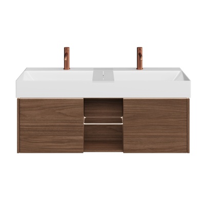 Тумба GRANDE подвесная 120, 2 ящика + открытая зона, структурированный орех Тумба GRANDE подвесная 120, 2 ящика + открытая зона, структурированный орех