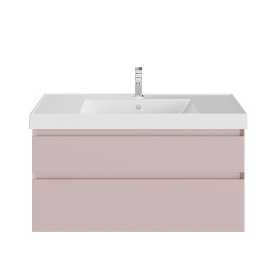 Тумба CUBO подвесная с ящиками 100, мальва матовая Тумба CUBO подвесная с ящиками 100, мальва матовая