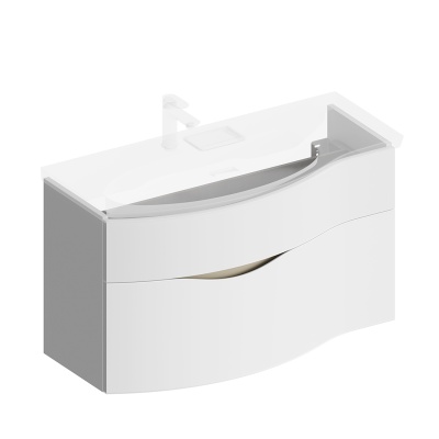 Тумба RIVA подвесная левая 100, белая матовая