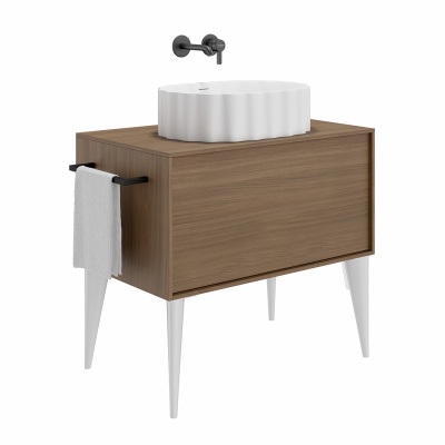 Тумба ATOLLO напольная/подвесная с ящиком 80, деревянная Тумба ATOLLO напольная/подвесная с ящиком 80, деревянная