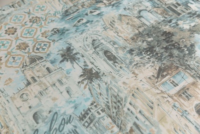 Обои виниловые Впечатление мотив, голубой Обои виниловые Впечатление мотив, голубой