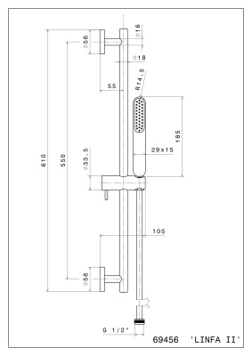Душевая стойка OLE без выхода для подачи воды, титановый атласный Душевая стойка OLE без выхода для подачи воды, титановый атласный