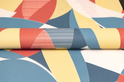 Обои виниловые на флизелиновой основе Шафран мотив, разноцветный синий Обои виниловые на флизелиновой основе Шафран мотив, разноцветный синий