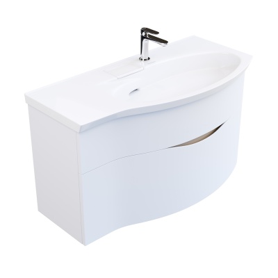 Тумба RIVA подвесная правая 100, белая матовая