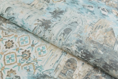 Обои виниловые Впечатление мотив, голубой Обои виниловые Впечатление мотив, голубой