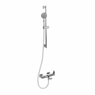 Душевая стойка FUTURA c ручной круглой лейкой и шлангом, без выхода для подачи воды, хром