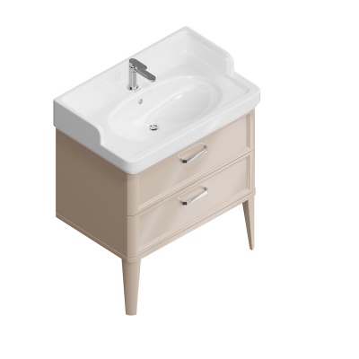 Тумба POMPEI напольная с 2 ящиками 80, камео бежевый глянцевый Тумба POMPEI напольная с 2 ящиками 80, камео бежевый глянцевый