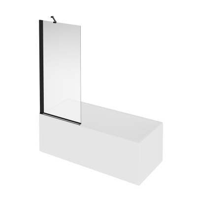 Шторка на ванну VETRO, распашная 80х150, матовый черный