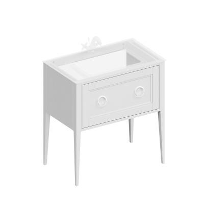 Тумба PLAZA Classic Neo напольная с ящиком 80, белая матовая Тумба PLAZA Classic Neo напольная с ящиком 80, белая матовая