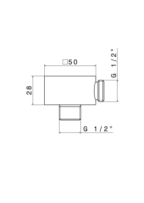 Вывод для воды FUTURA для душевого гарнитура, хром